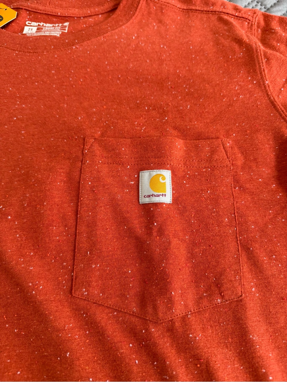 Carhartt Women's Short Sleeve Pocket Tee in Heathered Rust